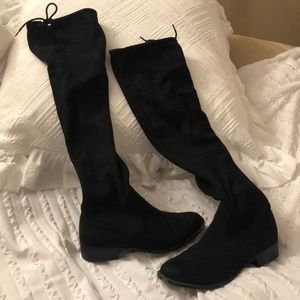 Tall suede knee high boots